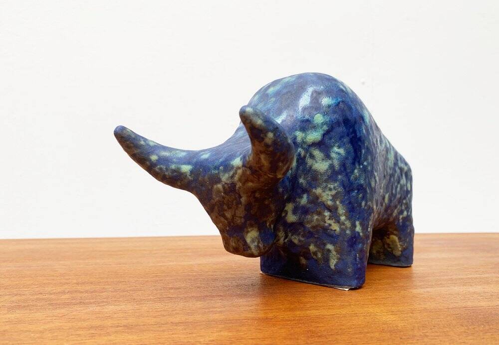 Ancient German sculpture Taurus in pottery by Otto Keramik.