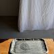 Large vintage silver-plated tray with a floral design in Art Nouveau style L4