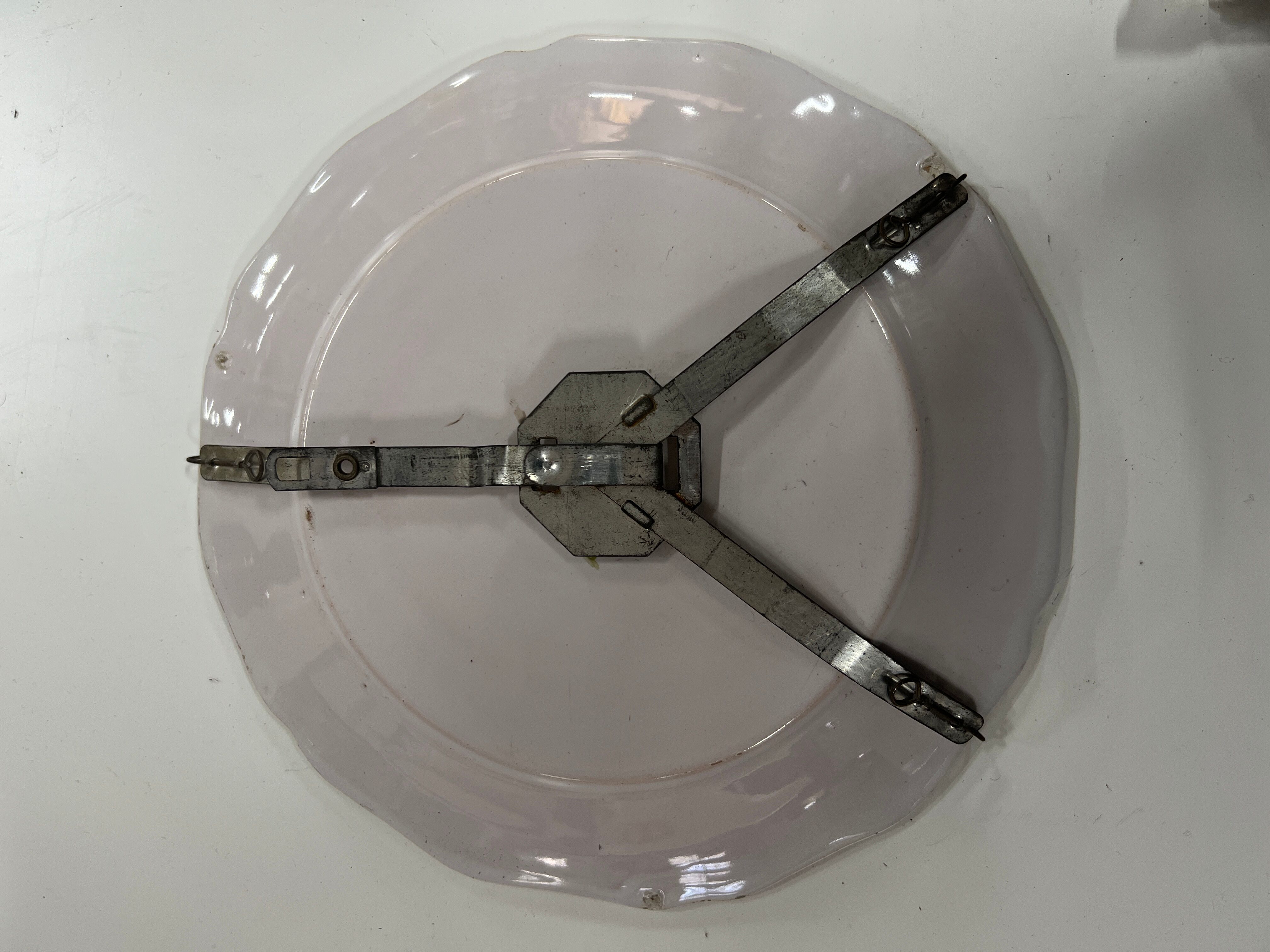 Decorative porcelain plate with hanging signed VP