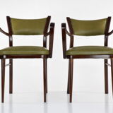 Fauteuils en cuir années 1940