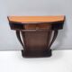Beech and Walnut Root Console Table with an Orange Glass Top, Italy