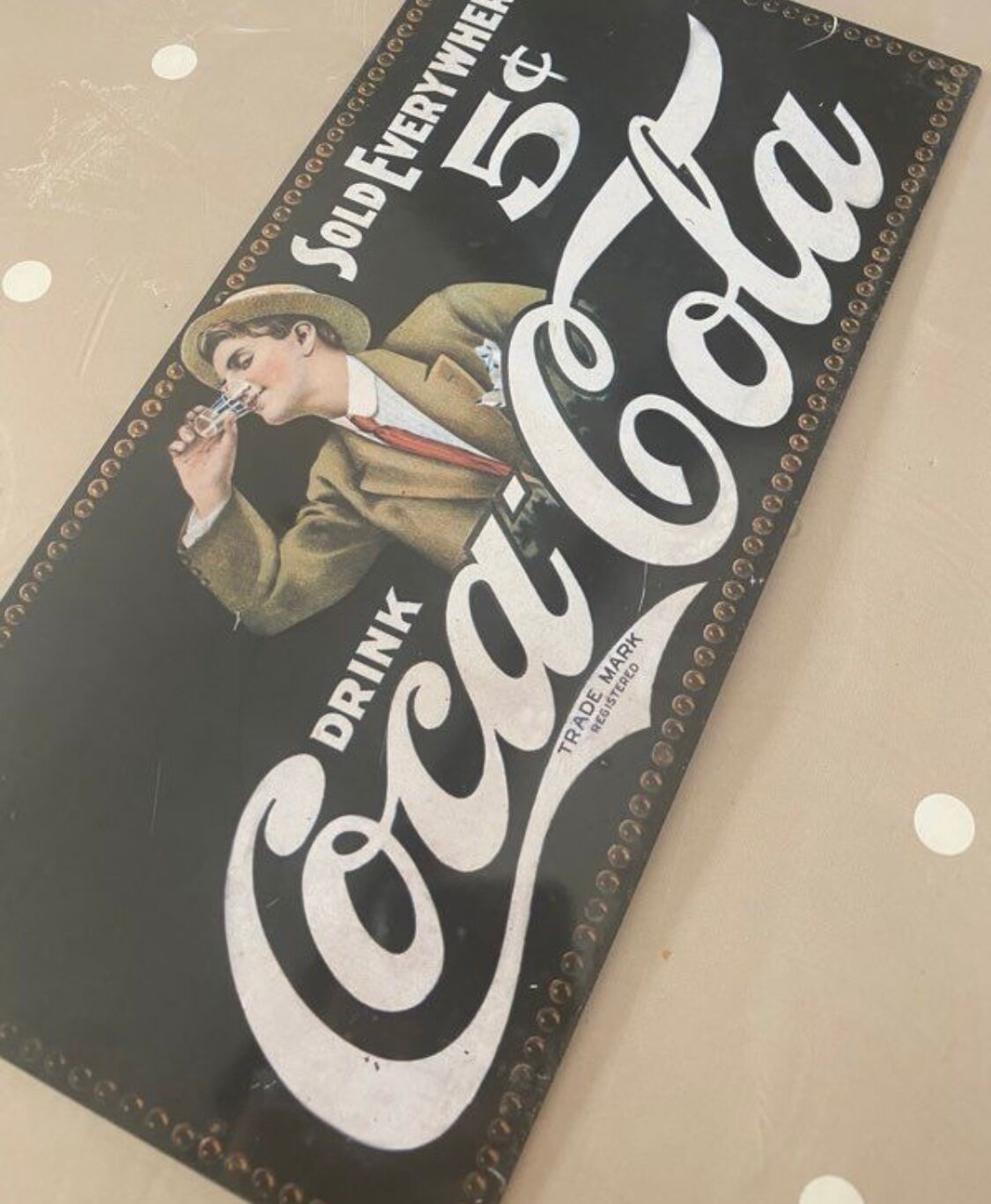 Coca-Cola metal plate