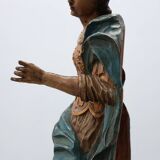 French 18th Century Religious Statue of the Virgin Mary on a cloud