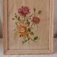 Old painting, gouache on paper, floral composition with roses, framed, under glass