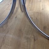 70s chrome table and glass top