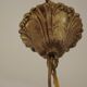 French antique small brass crystal & glass single light cage chandelier 3277