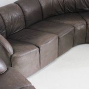 Vintage modular leather sofa and armchair Walter Knoll Piccolino 1960s