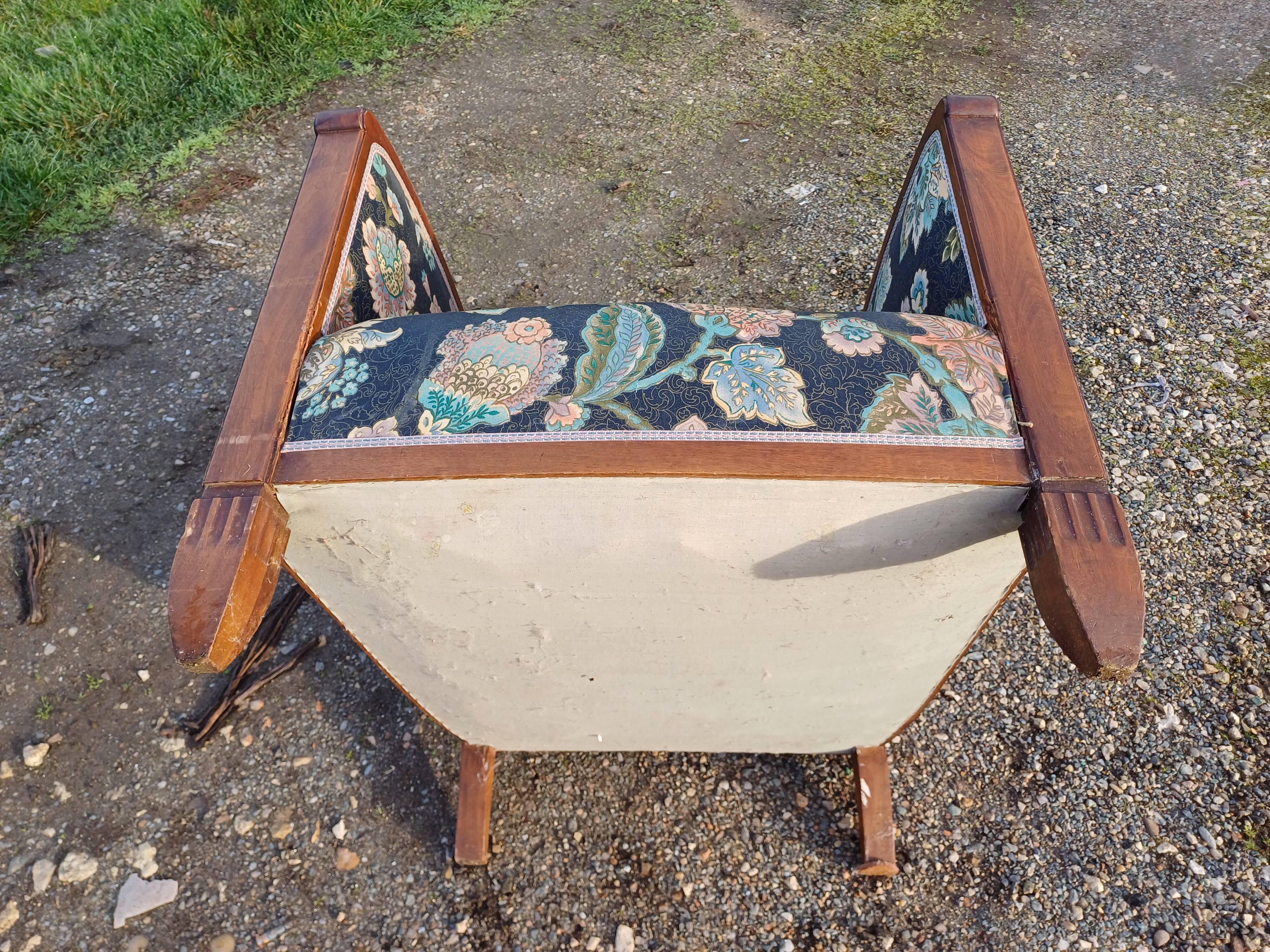 Art deco walnut armchair