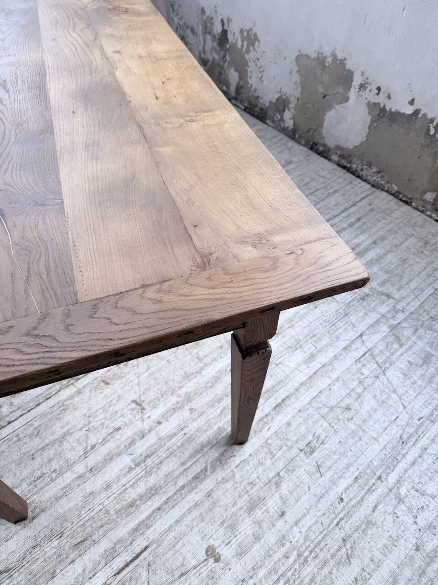 Solid oak farmhouse table with extensions (190-280cm) 1950