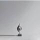 Oxidized metal table lamp, contemporary work.