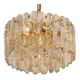 Superb brass lamp with crystal glass, Palazzo, Kalmar, Austria, 1970.