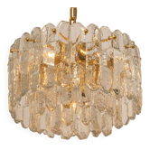 Superb brass lamp with crystal glass, Palazzo, Kalmar, Austria, 1970.