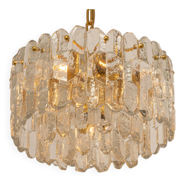 Superb brass lamp with crystal glass, Palazzo, Kalmar, Austria, 1970.