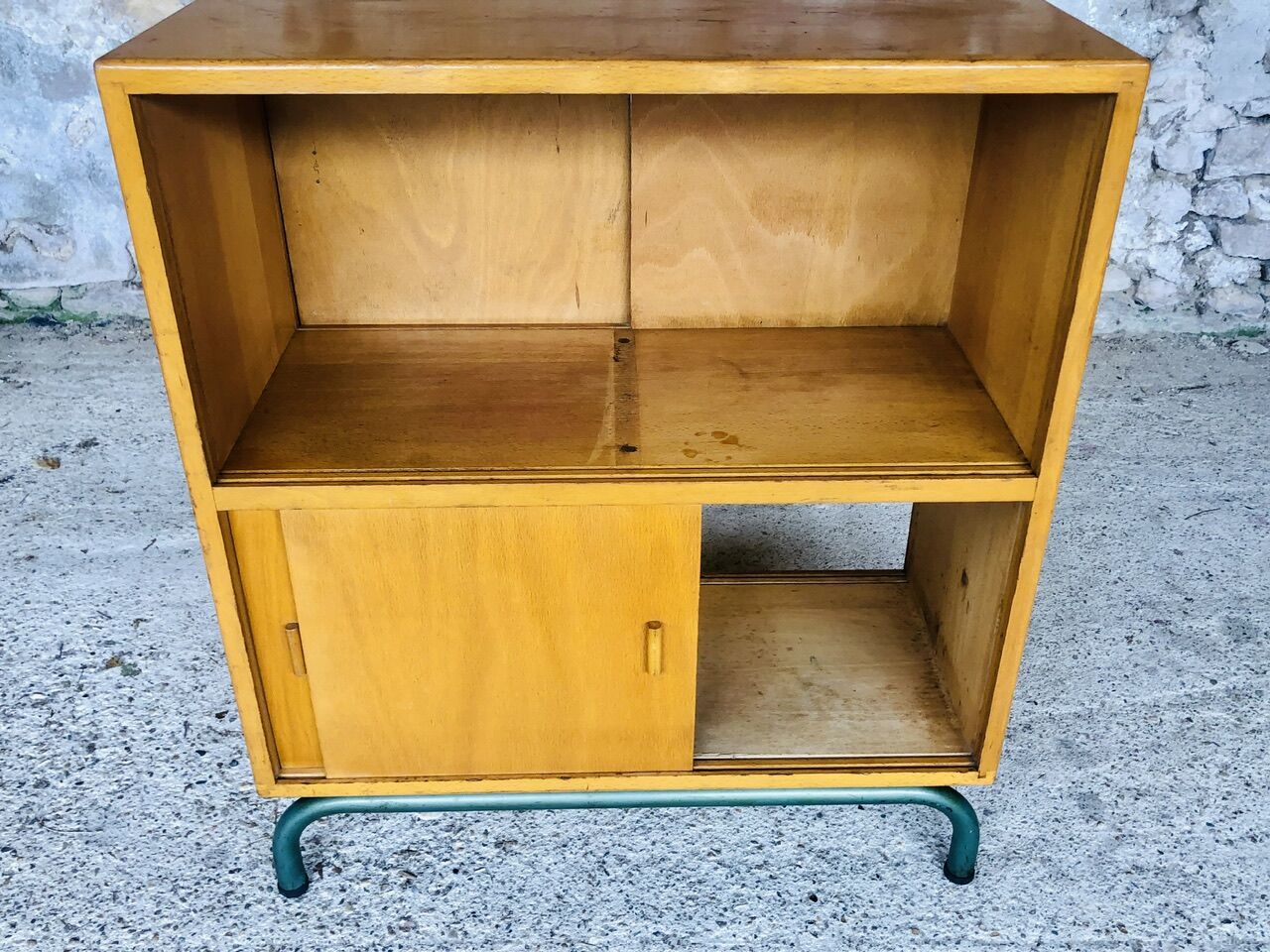 Mid-Century Vintage Storage Cabinet on Metal Legs