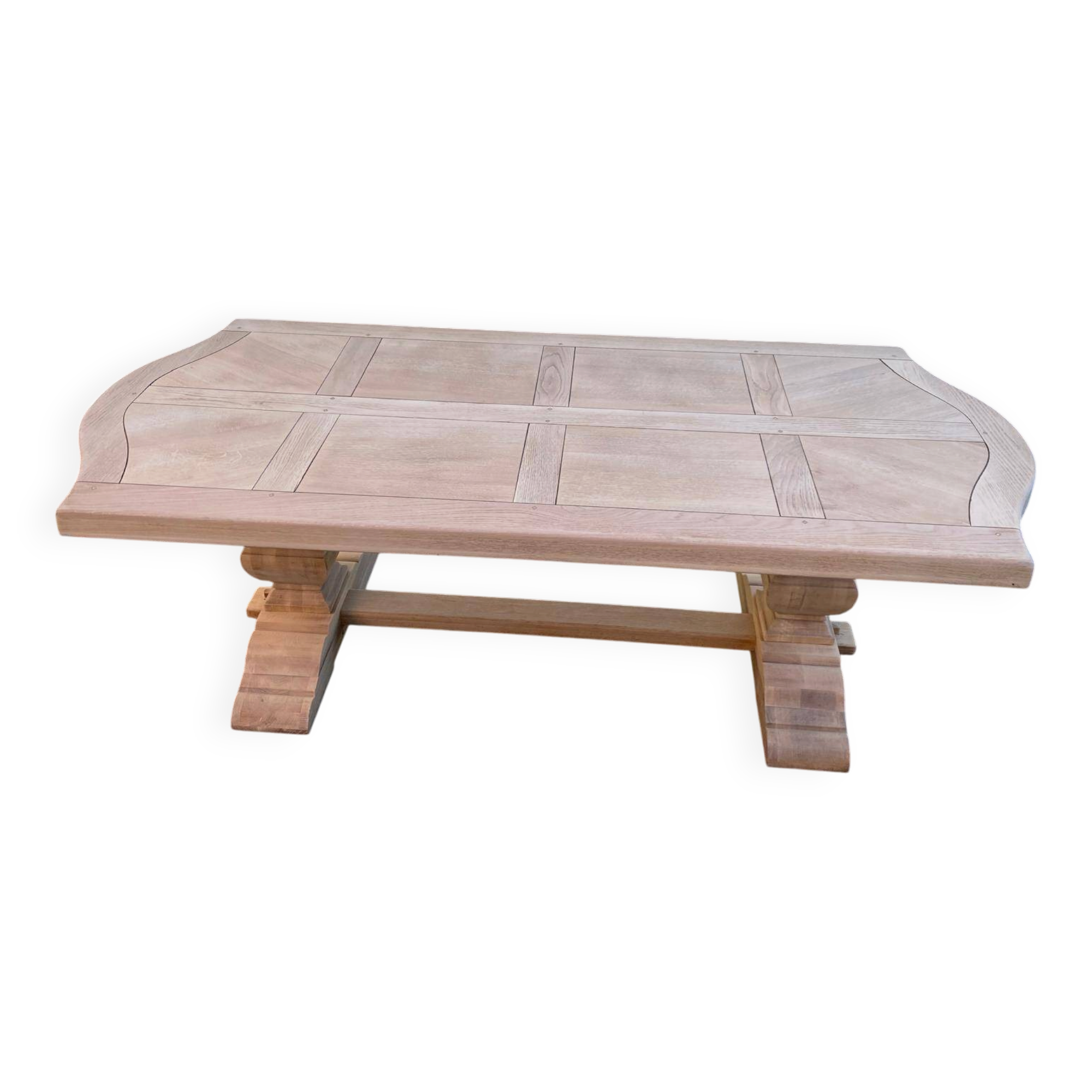 Renovated extendable monastery dining table in solid oak 220-300cm