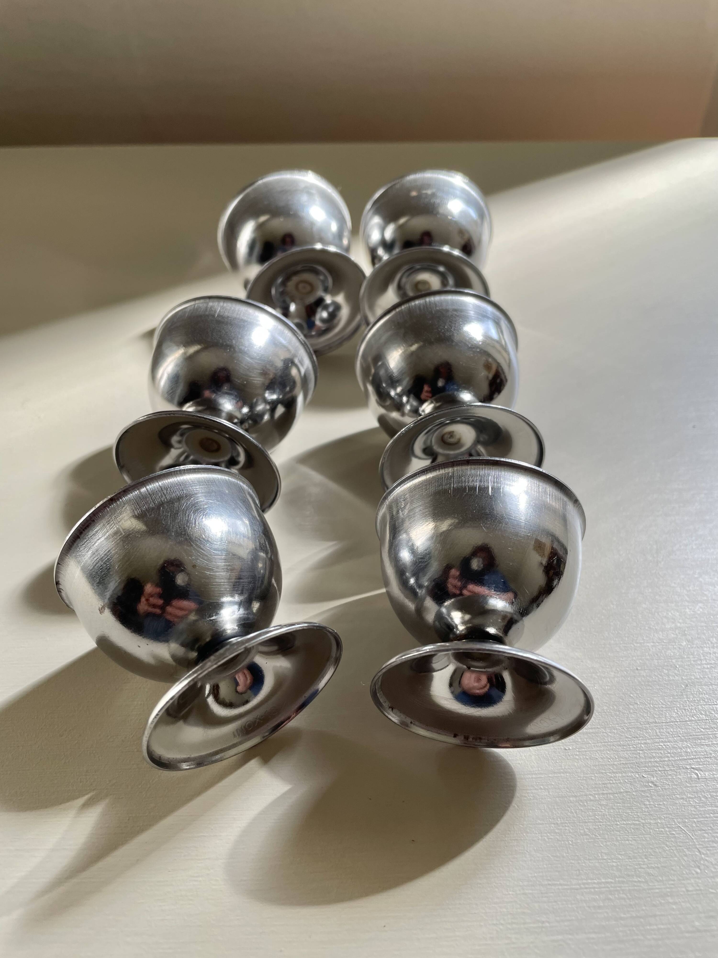 Vintage stainless steel egg cups