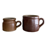 Stoneware pitcher x2