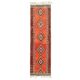 1970s Vintage Turkish Hand-Knotted Wool Cotton Orange Runner Rug 92x320