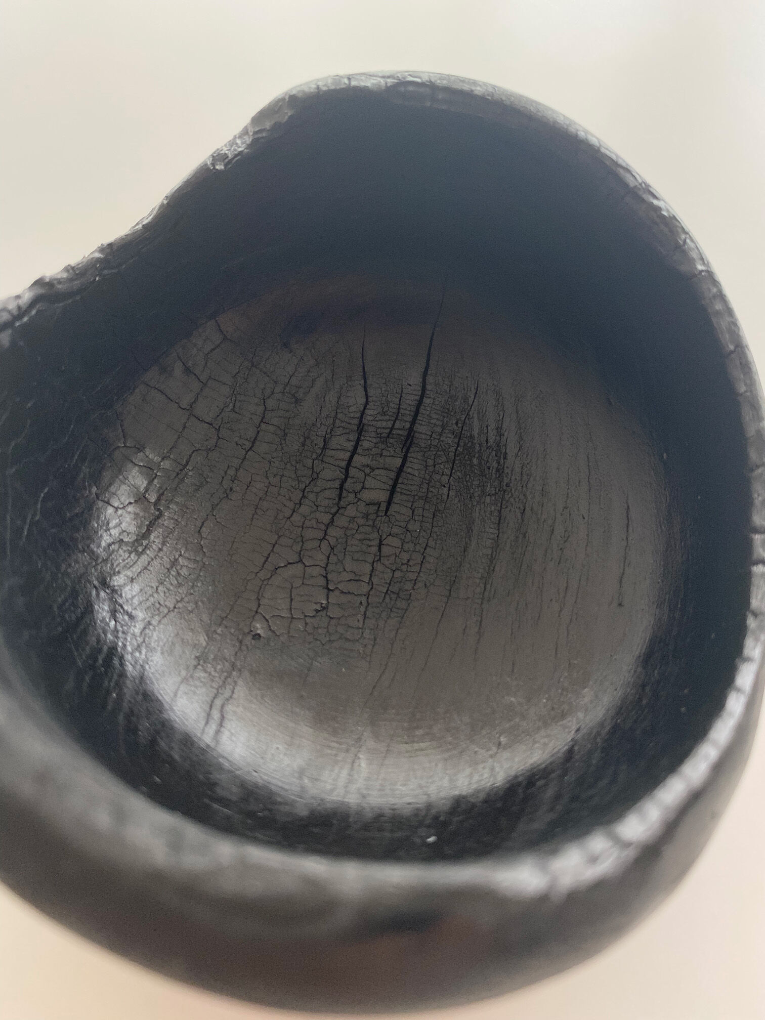 Empty pocket burnt wood