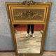 Louis XVI gilded wood trumeau mirror circa 1900-1920