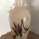 Vase type amphora in blown glass and artistic inclusion 20.5 cm
