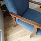 Fauteuil scandinave bleu abysses