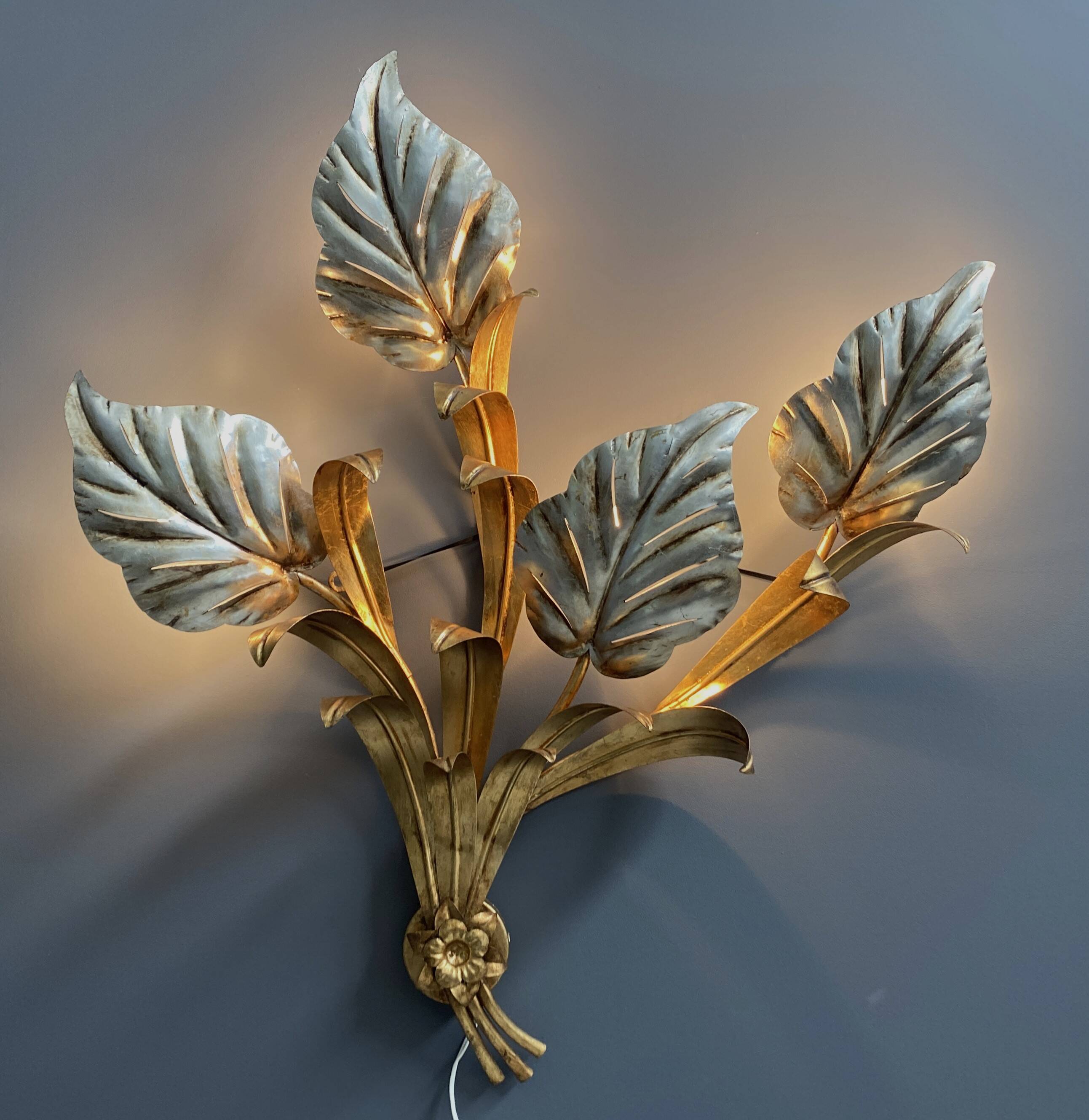Hans Kögl large wall lamp Hollywood regency style 1970s