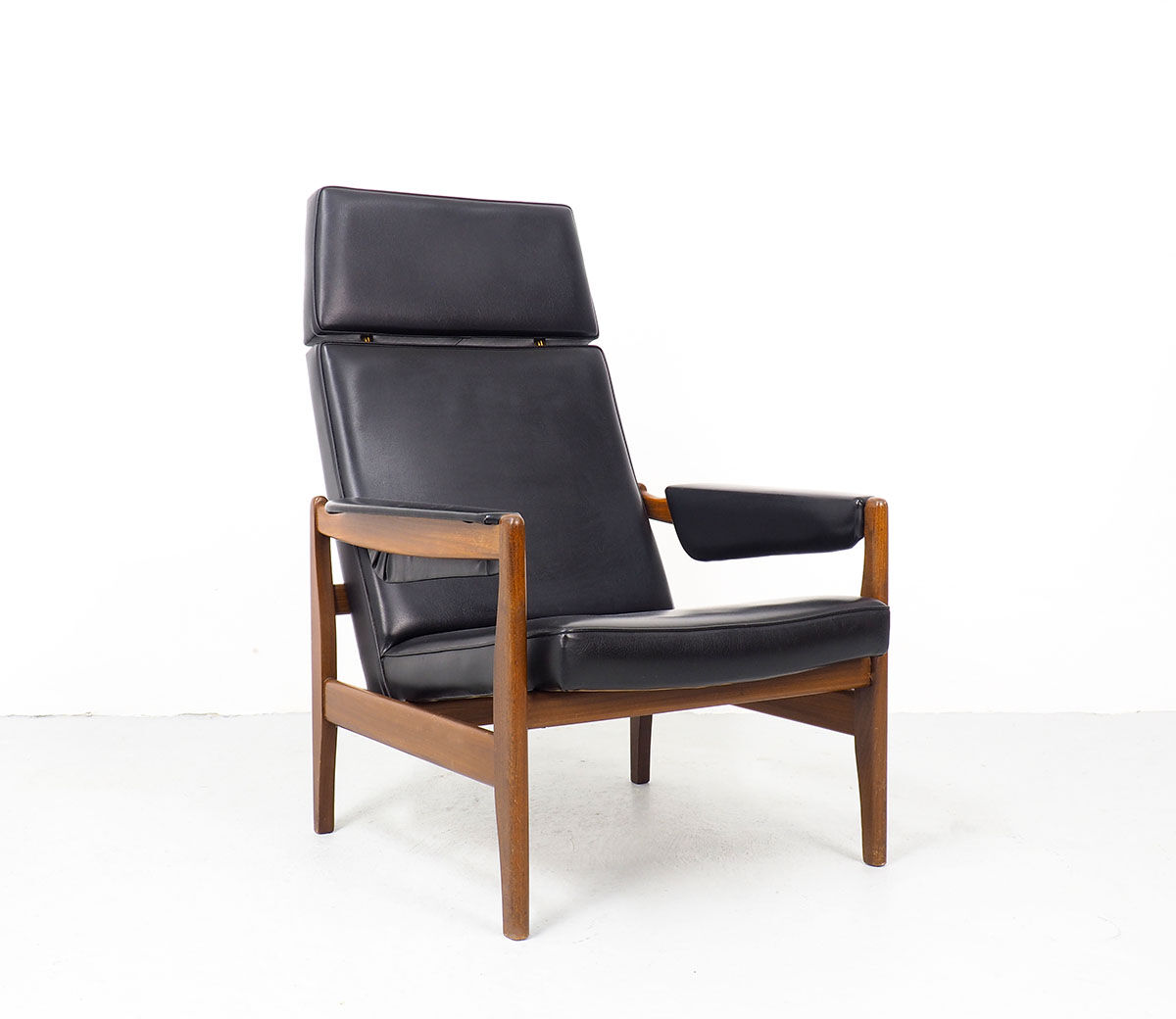 Vintage Dutch Teak High Back Chair, 1960s