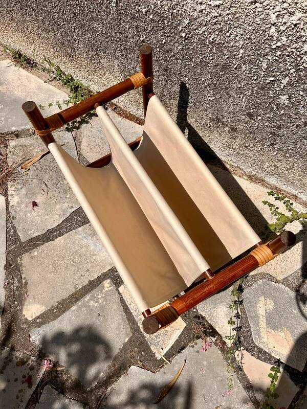 Vintage bamboo magazine rack