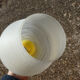 white and yellow vintage textured glass pendant lamp 50s