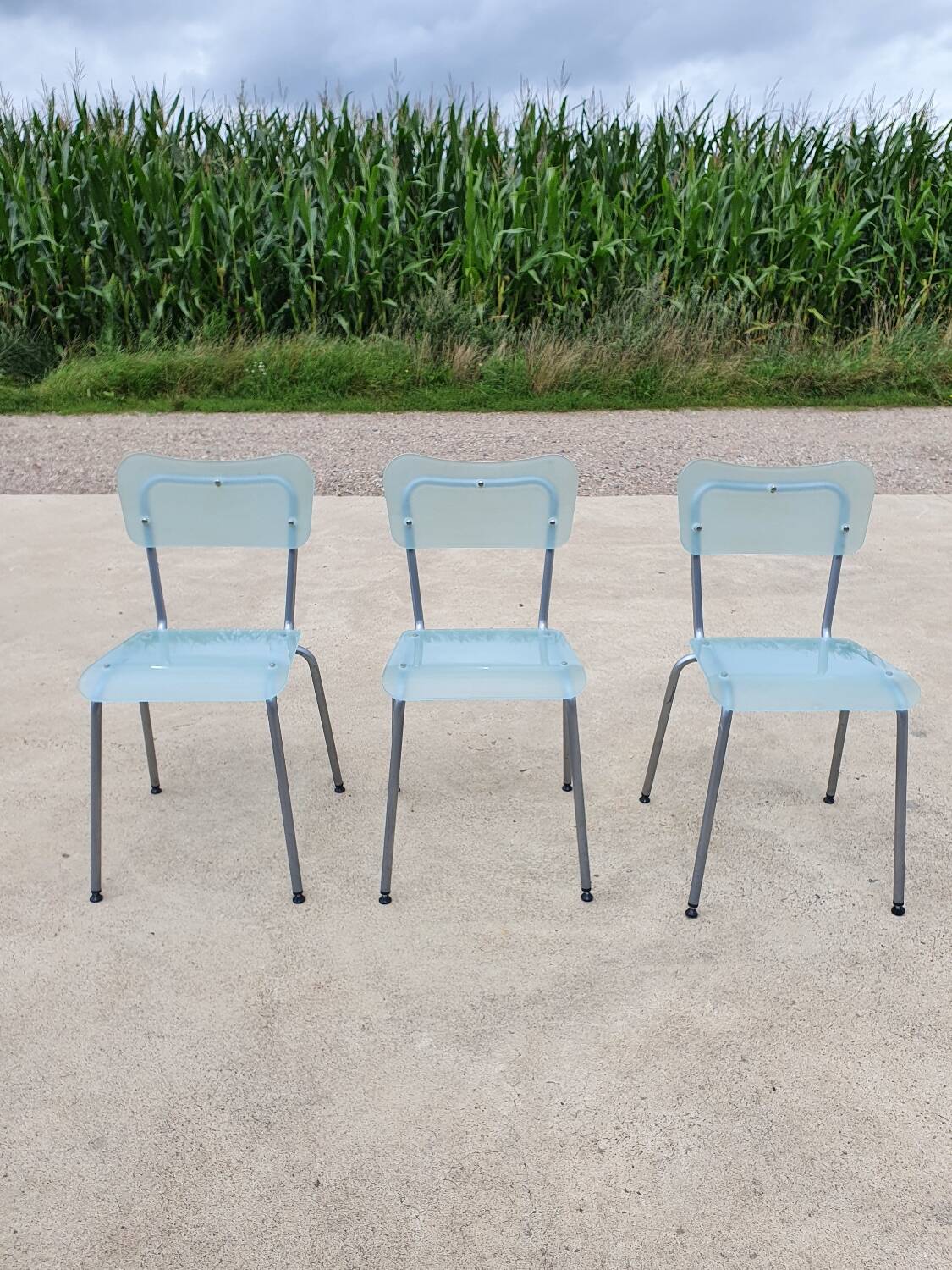 Set 3 Chip chair (GLAS) -Tim Power vintage design 1990s vintage