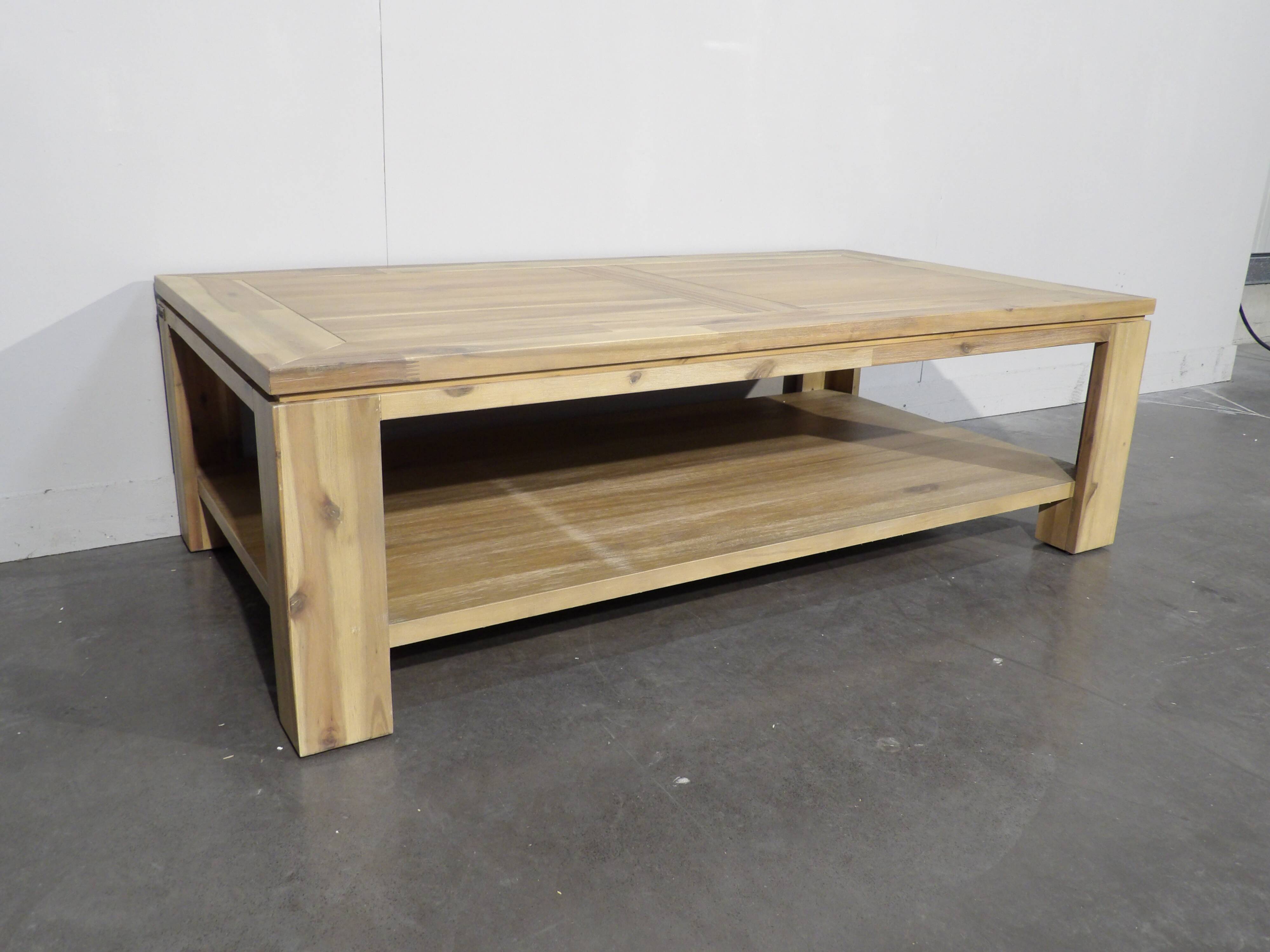 Modern style wooden coffee table, low shelf
