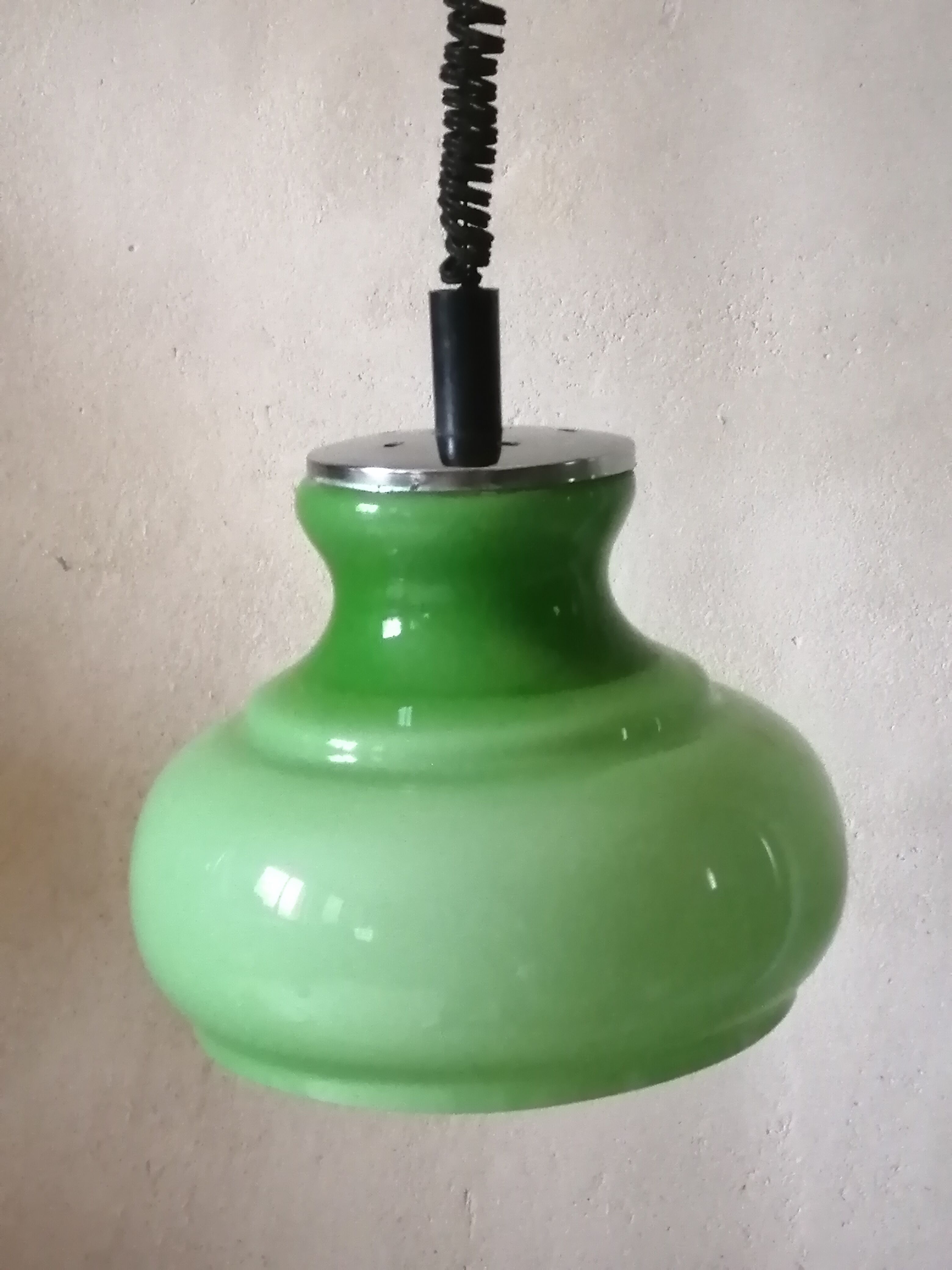 Green opaline hanging lamp