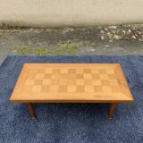 Coffee table with oak checkerboard top, 1960s