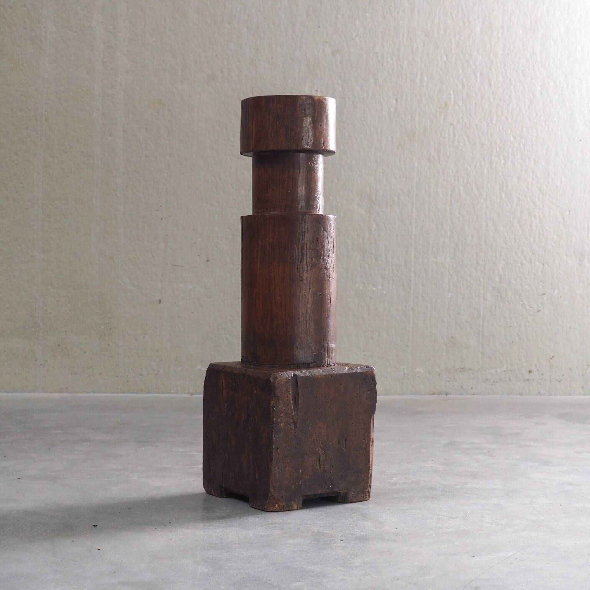 Sculptural solid wood pedestal