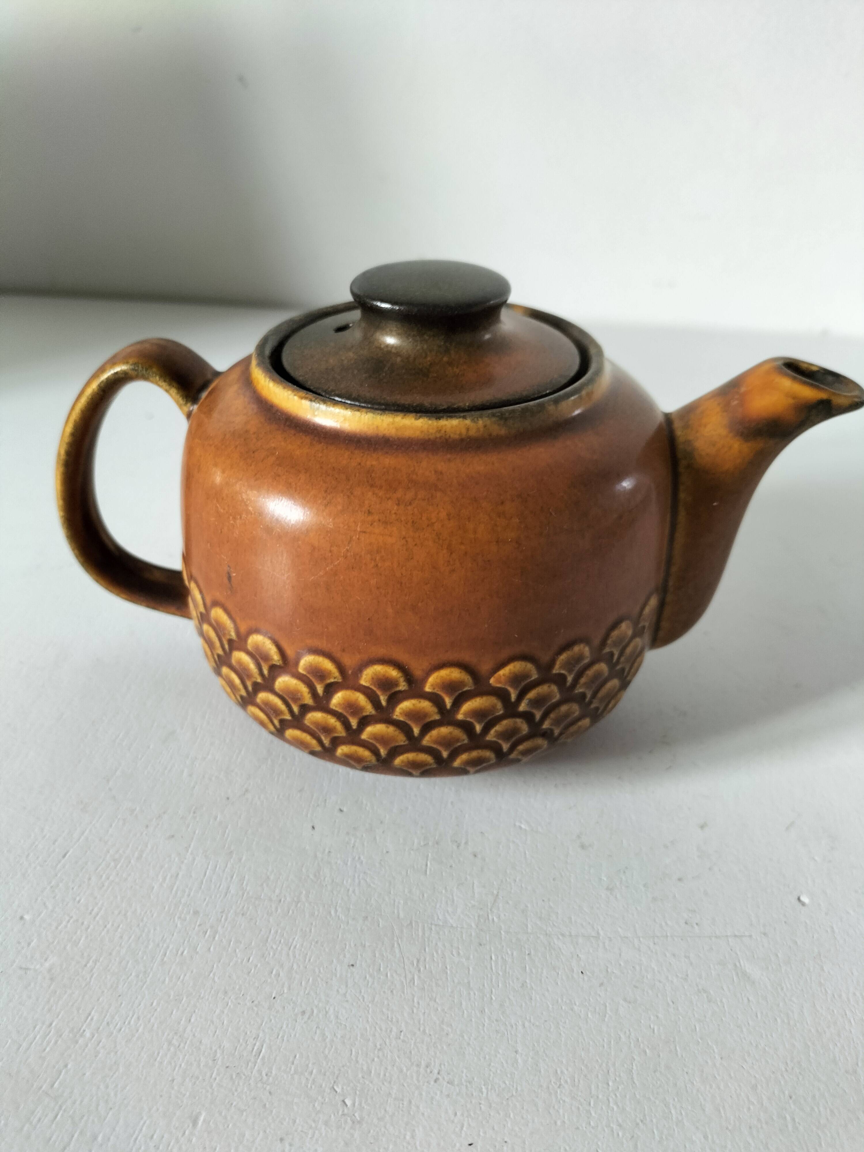 Vintage KW Feuerfest teapot – brown stoneware, 1960s–70s