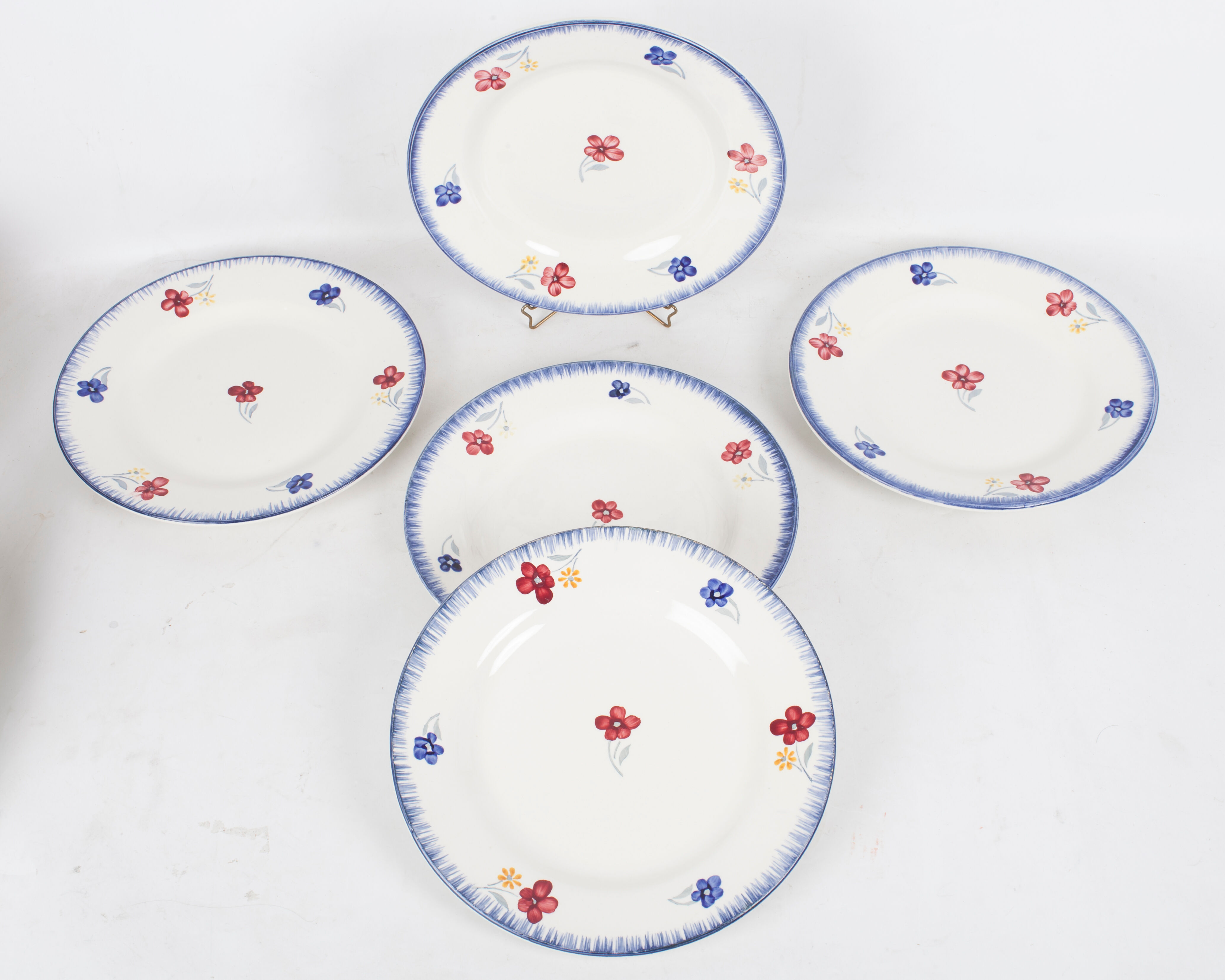 Set of 5 plates flat Mary - Lou Digoin Sarreguemines 1922/1965