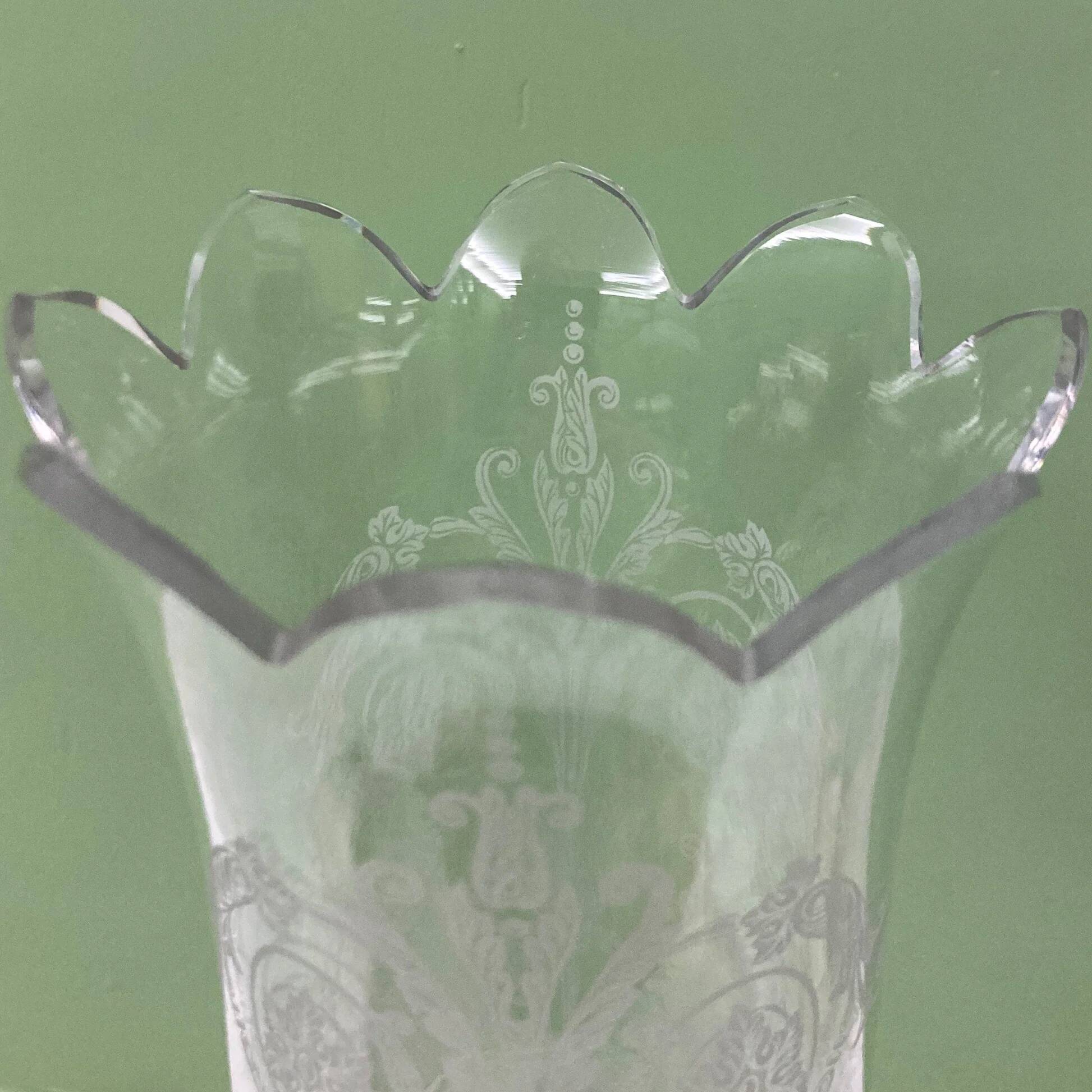 Baccarat crystal bamboo twist candle holder, signed.