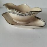 Antique ironstone gravy boat, E.C. Salins Royal model