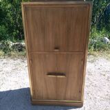 Art Deco wood and brass extra furniture