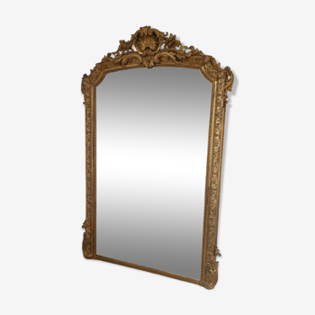 Miroir ancien à fronton 202/126 cm