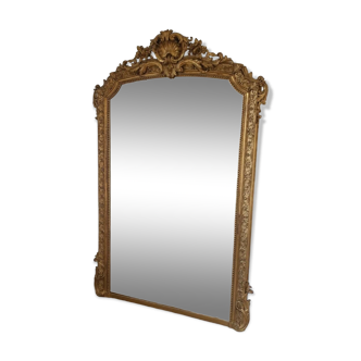 Miroir ancien à fronton 202/126 cm