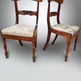 Pair of English Mahogany Sheraton Side Chairs, 1830s