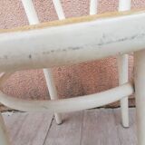 Lot of three Vintage ecru natural cane bistro chairs