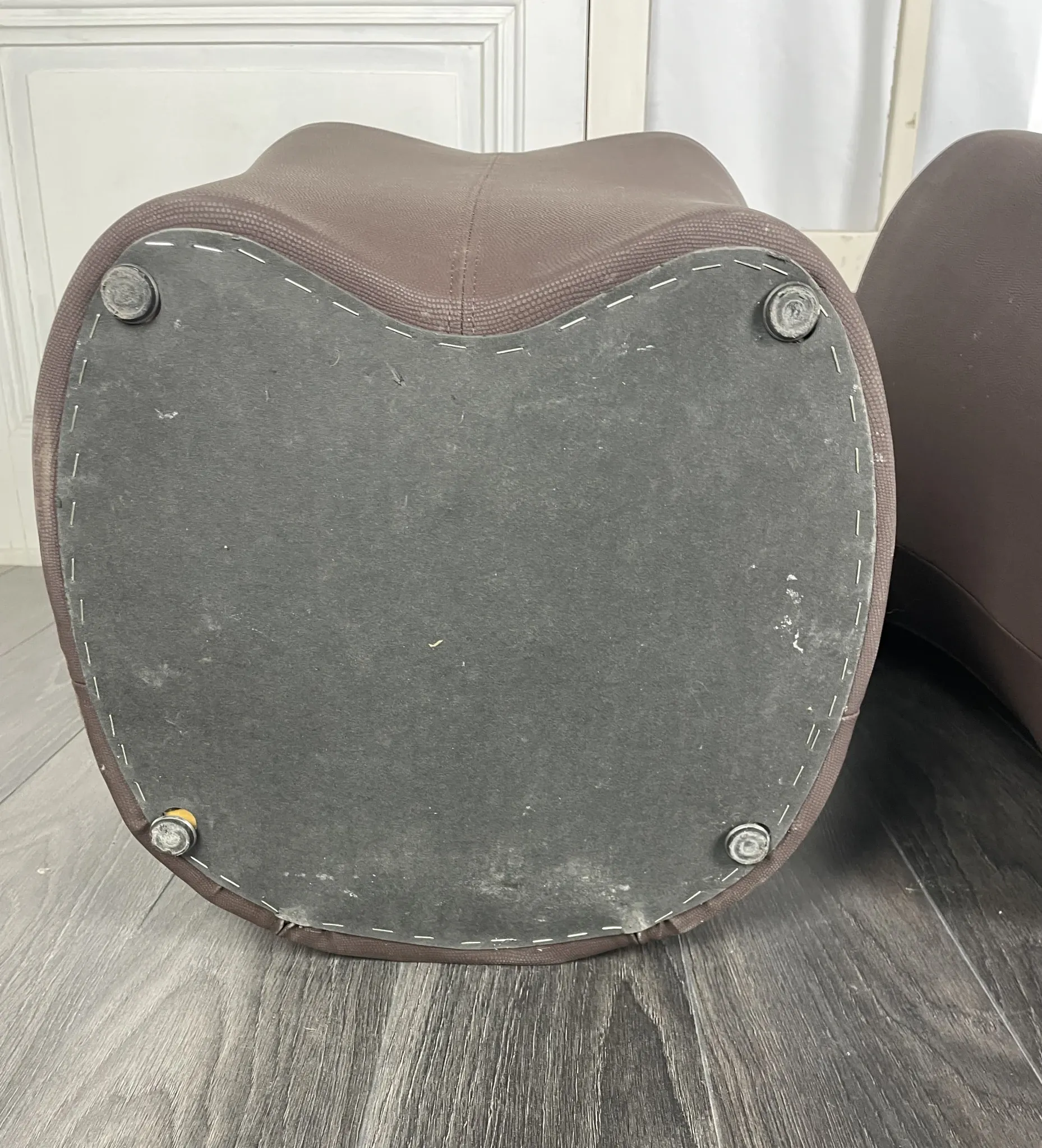 Pair of faux leather armchairs from the 1980s