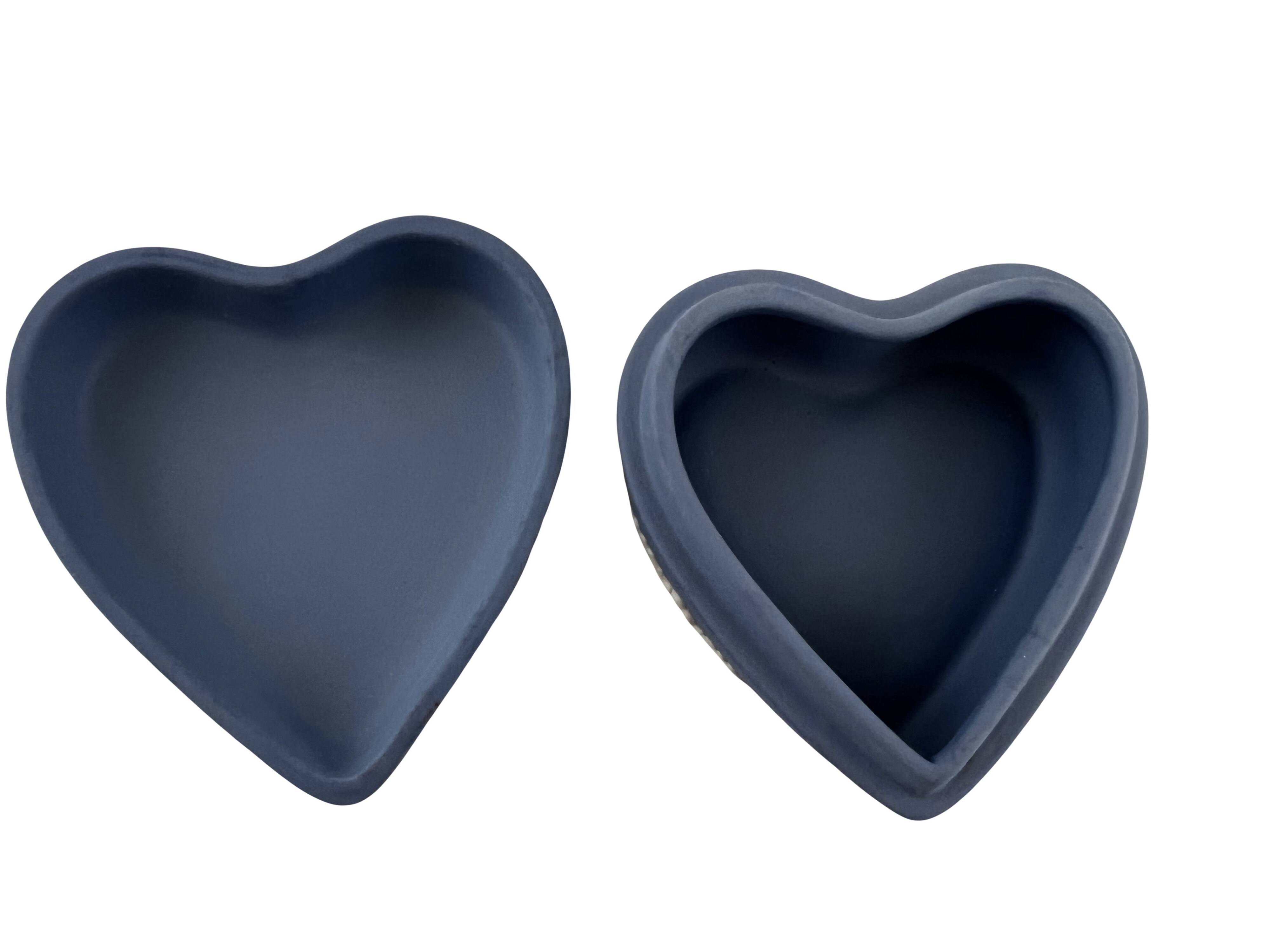 Blue heart jewelry box Wedgwood jasper ware