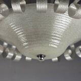 Venetian Chandelier in Iridescent White Murano Glass, Circa 1930