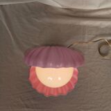 Pink shell and opaline pearl lamp, Saint-Jacques, France, 1970