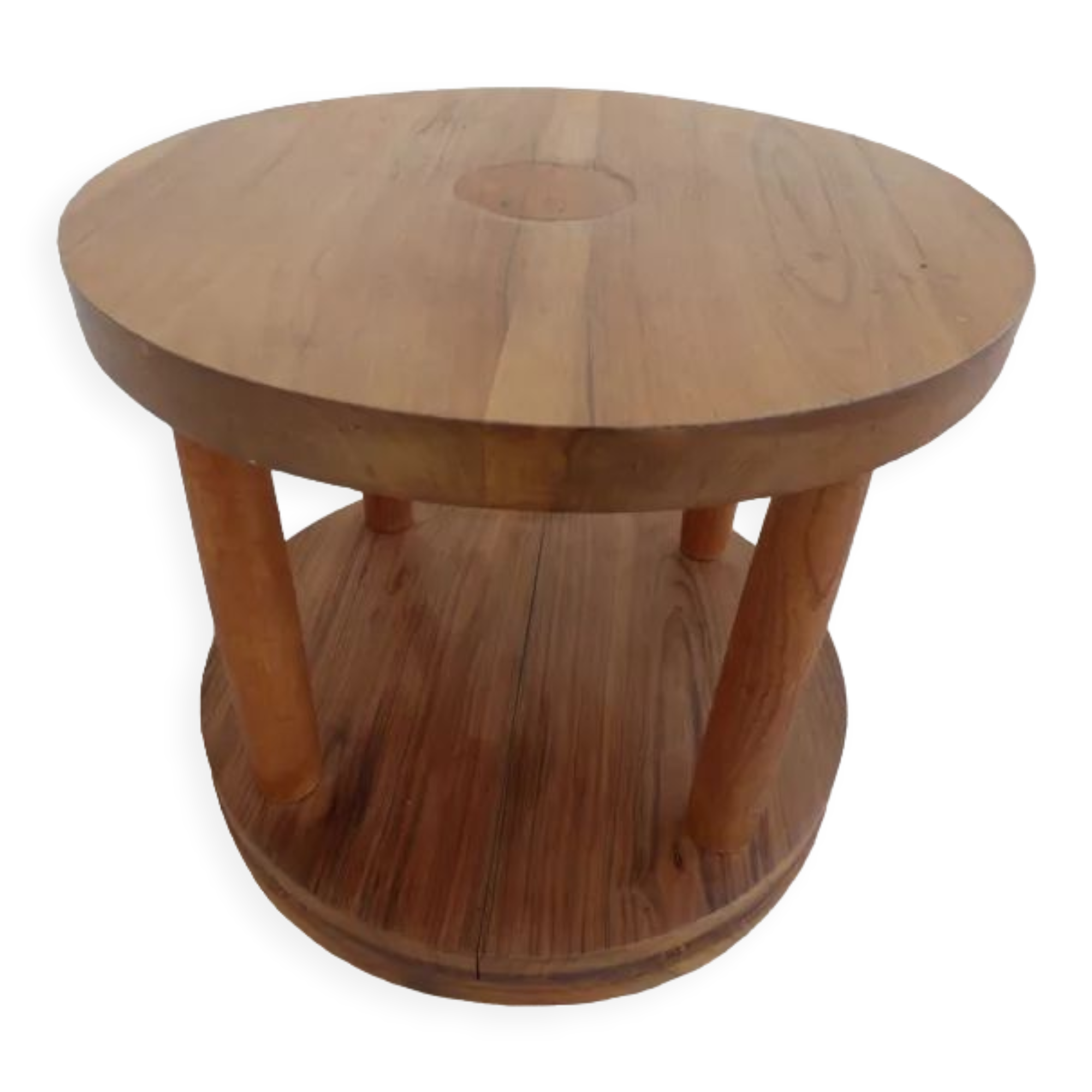 Table basse chic de style à double plateaux en bois massif