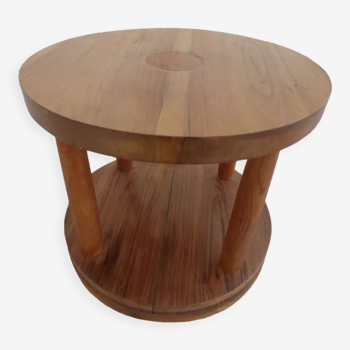 Chic style coffee table with double solid wood tops